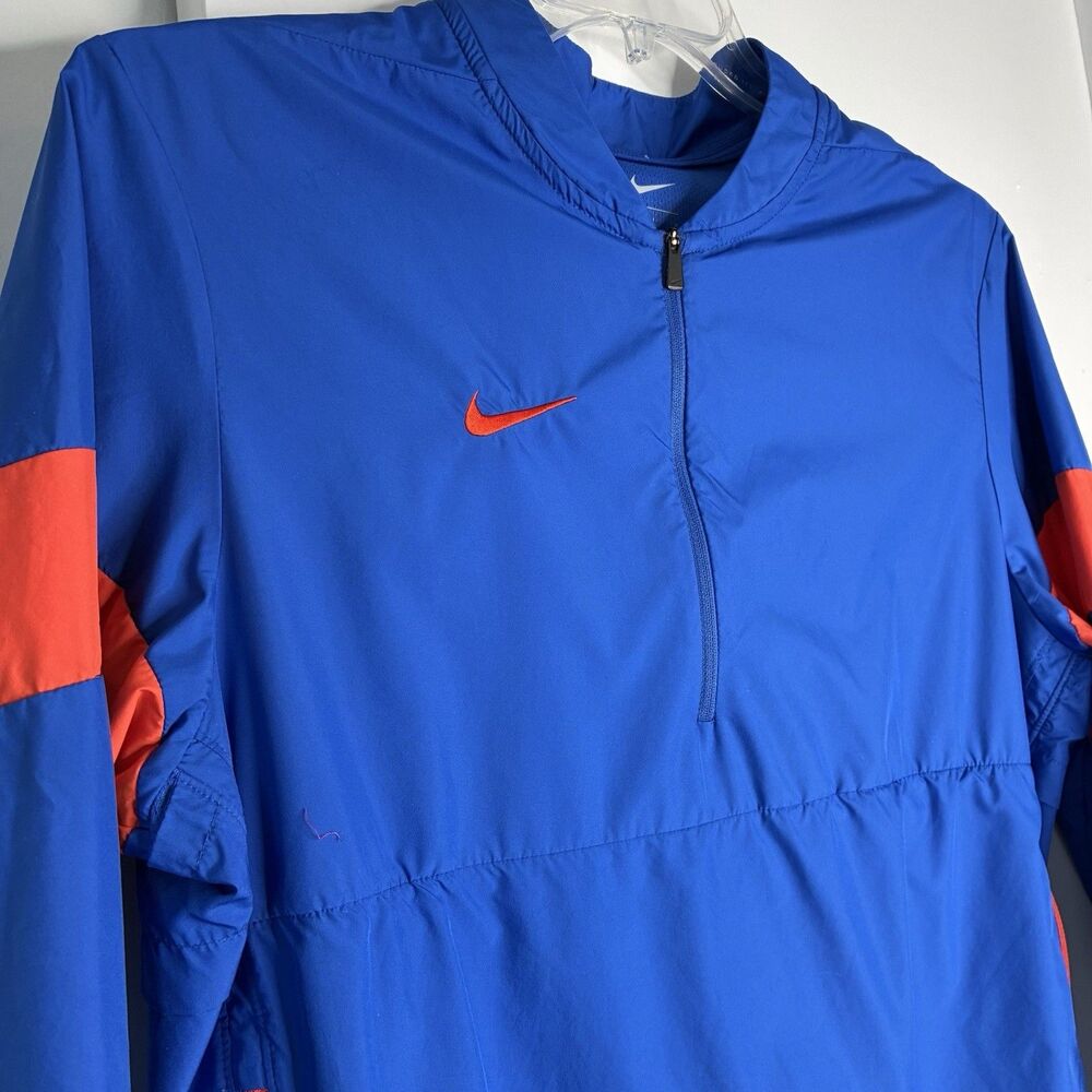 Nike Blue & Orange Men’s Medium Lockdown 1/2 Zip Windbreaker Jacket Lightweight